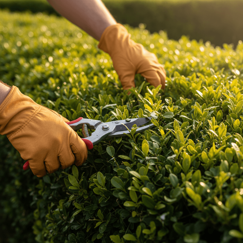 Freshly trimmed hedges with clean lines